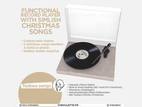 Sims 4 — Patreon Early release Scripted - Teskwa Songs Record Player by Syboubou — This is a record player with a custom