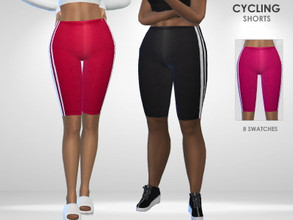 Sims 4 — Cycling Shorts by Puresim — Cycling shorts in 8 colors for female sims.