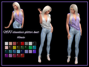 Sims 4 — NFF sleeveless glitter knit blouse by Nadiafabulousflow — Hi guys! This upload its a sleeveless knit blouse