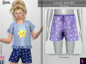 Sims 4 — Liam Short by KaTPurpura — Plain basic style shorts for girls with elastic and laces