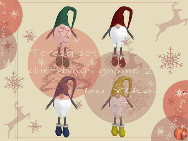 Sims 4 — [SJB] Teresa set christmas gnome 2 by Ylka by Ylka — This is a toy gnome that you can place under your Christmas