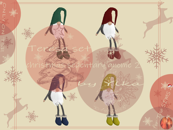 Sims 4 — [SJB] Teresa set christmas sedentary gnome 2 by Ylka by Ylka — This is a toy sitting gnome that you can place