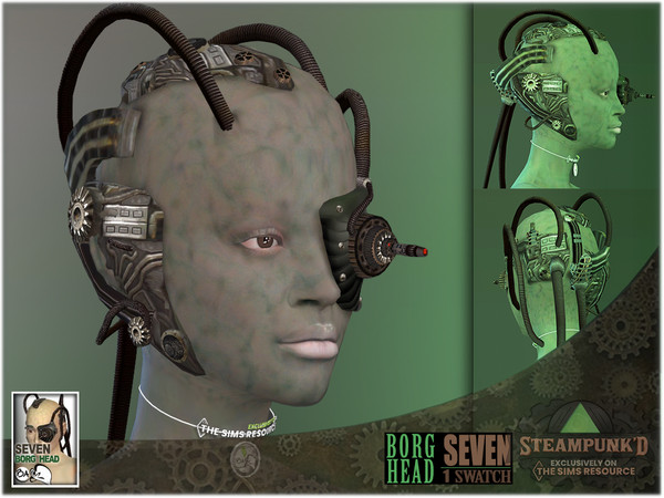 Sims 4 — Seven - Borg's Head - Steampunked by BAkalia — Hello This is Seven of Nine's Borg Head (series Star Trek