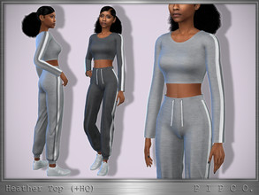 Sims 4 — Heather Top. by Pipco — A sporty top in 4 colors. Base Game Compatible New Mesh All Lods HQ Compatible Specular