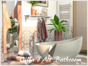 Sims 4 — Villa d'Alt Bathroom by philo — A lovely bathroom with warm colors for your Sims. Size of the room: 4X3 This