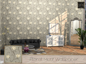 Sims 4 — Floral Motif Wallpaper by theeaax — A beautiful floral wallpaper 6 Color swatches