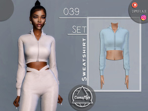 Sims 4 — SET 039 - Sweatshirt by Camuflaje — Fashion sporty set that includes a sweatshirt with a hoodie and sweatpants/