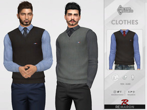 Sims 4 — Formal Shirt with Vest for male Sim by remaron — Formal Shirt with vest for YA male in The Sims 4