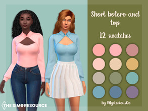 Sims 4 — Short bolero and top by MysteriousOo — Short bolero and top in 12 colors 12 Swatches; Base Game compatible; HQ