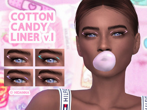 Sims 4 — Cotton Candy liner v.I - trendy pastel eyeliner by HIDANNA — Cotton Candy liner v.I - trendy pastel eyeliner.