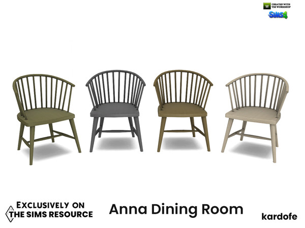 Sims 4 — Anna Dining Room_DiningChair by kardofe — Dining chair, natural wood, in four different colour options