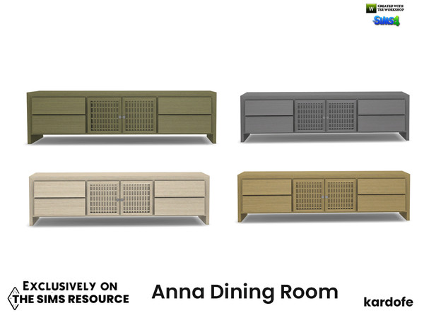 Sims 4 — Anna Dining Room_Sideboard by kardofe — Sideboard with drawers and grille doors, in four colour options