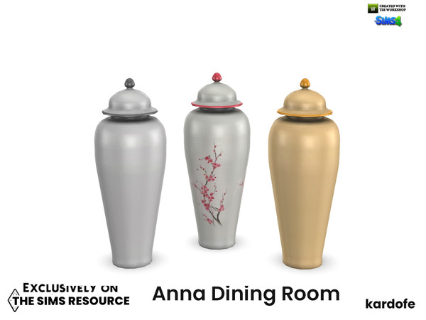 Sims 4 — Anna Dining Room_Vase by kardofe — Vase with lid, in three colour options