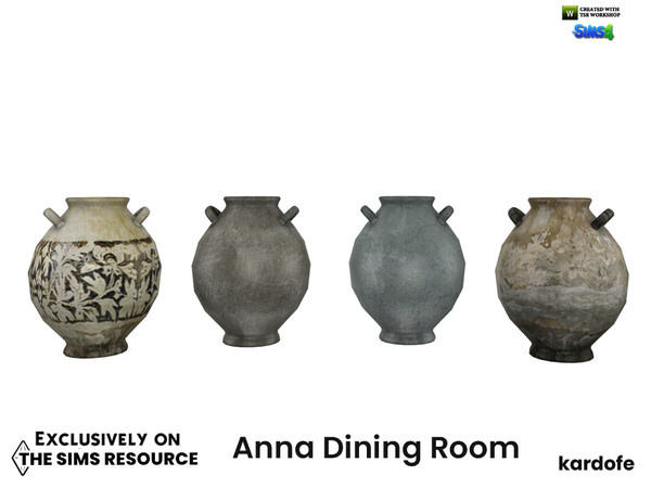 Sims 4 — Anna Dining Room_Vase 2 by kardofe — Vase with handles, in four colour options