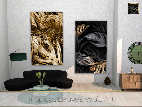 Sims 4 — Tropical Leaves Wall Art by theeaax — Want to add a finishing touch to your home? Then i bring to you this