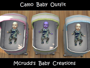 Sims 4 — Camo Baby Outfit by mcrudd — All of your little babies will wear this requested little camo baby outfit. Your