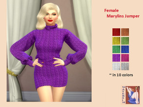 Sims 4 — ws Female Marylins Jumper Dress - RC by watersim44 — Female Marylins Jumper Dress recolor. This is a standalone