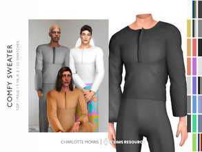 Sims 4 — Comfy Sweater by Charlotte_Morris — Comfy Sweater 22 swatches Masculine Teen, Young Adult, Adult, Elder New mesh