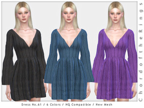 Sims 4 — ChordoftheRings Dress No.61 by ChordoftheRings — ChordoftheRings Dress No.61 - 6 Colors - New Mesh (All LODs) -