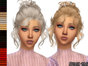 Sims 4 — Curly bun hairstyle (Cecile) retexture by Daweesims — New retextured hair for you and your sims. I hope you like