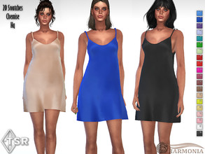 Sims 4 — Pure Silk Mini Chemise by Harmonia — New Mesh All Lods 2 Swatches Please do not use my textures. Please do not