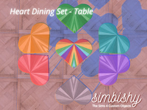 Sims 4 — Heart Dining Set - Table by simbishy — This dining table is part of my wooden heart-shaped dining set. It can