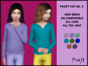 Sims 4 — Praft Top No. 3 by Praft — Praft Top No. 3 - 8 Colors - New Mesh (All LODs) - All Texture Maps - HQ Compatible -