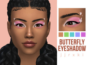 Sims 4 — Butterfly Eyeshadow by jjrxki — Eyeshadow pallette for female sims, teens through elder.