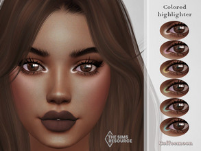 Sims 4 — Colored highlighter  by coffeemoon — "Tattoo", "Skin detail" and "eyeshadow"