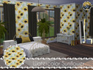 Sims 4 — Watercolor Sunflower Wallpaper by PastelLavender — 3 swatches BGC