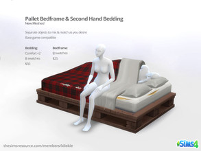 Sims 4 — Pallet Bedframe & Second Hand Bedding by kliekie — The bedframe and bedding are separate objects (both found