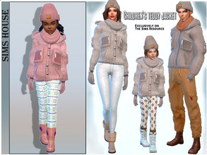 Sims 4 — Children's teddy jacket by Sims_House — Children's teddy jacket 10 color options. Children's teddy jacket for a