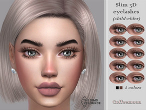 Sims 4 — Slim 3D eyelashes (Child-elder) by coffeemoon — Glasses category 19, 14 styles 2 colors: black, bown for female