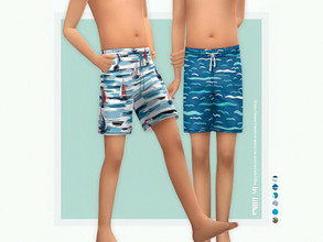 Sims 4 — Swim Shorts Boys 02 by lillka — 6 swatches Base game compatible Custom thumbnail 