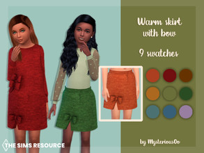 Sims 4 — Warm skirt with bow by MysteriousOo — Warm skirt with bow for kids in 9 colors 9 Swatches; Base Game compatible;