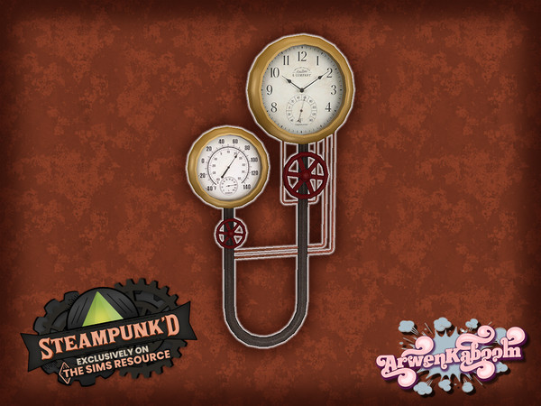 Sims 4 — Steampunked Goodies - Wall Clock by ArwenKaboom — Base game wall clocks (decorative) You can find all items by