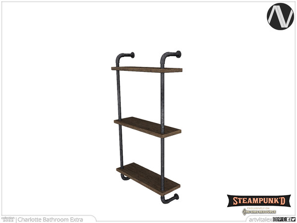 Sims 4 — Steampunked | Charlotte Wall Shelf by ArtVitalex — Bathroom Collection | All rights reserved | Belong to 2022