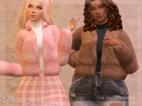 Sims 4 — Plush Jacket by Dissia — Warm comfortable ribbed open jacket with black or white turtleneck top Availalbe in 47