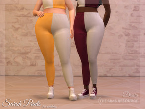 Sims 4 — Sarah Pants by Dissia — High waist joggers with different color for each leg Available in 50 swatches