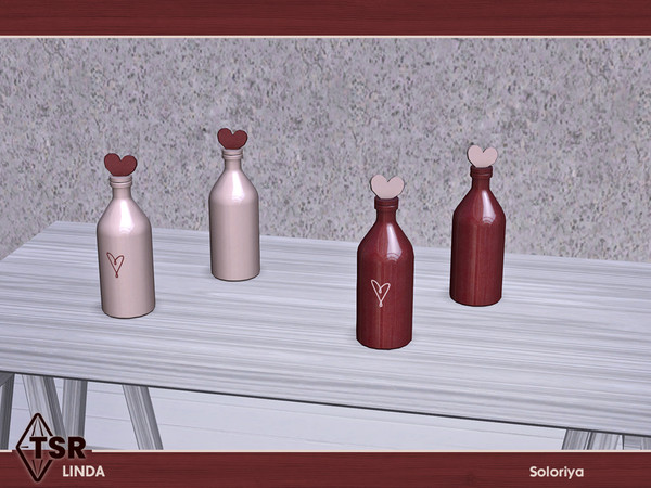 Sims 4 — Linda. Bottle by soloriya — Bottle with heart. Part of Linda set. 2 color variations. Category: Decorative -