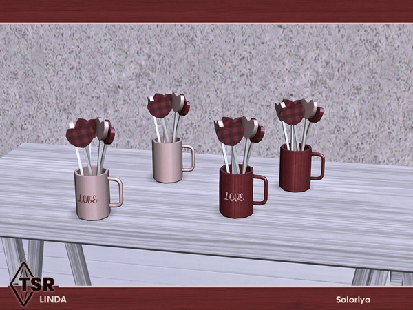 Sims 4 — Linda. Candies by soloriya — Candies in a mug. Part of Linda set. 4 color variations. Category: Decorative -