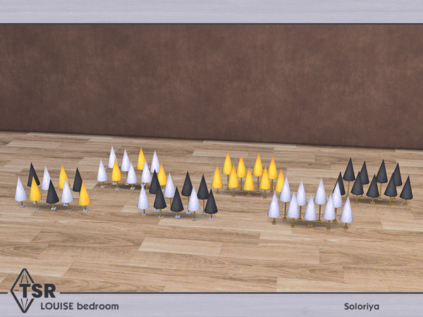 Sims 4 — Louise Bedroom. Mini Trees by soloriya — Nine mini trees in one mesh. Part of Louise Bedroom set. 5 color