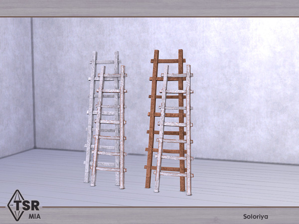 Sims 4 — Mia. Ladders by soloriya — Two decorative ladders in one mesh. Part of Mia set. 2 color variations. Category: