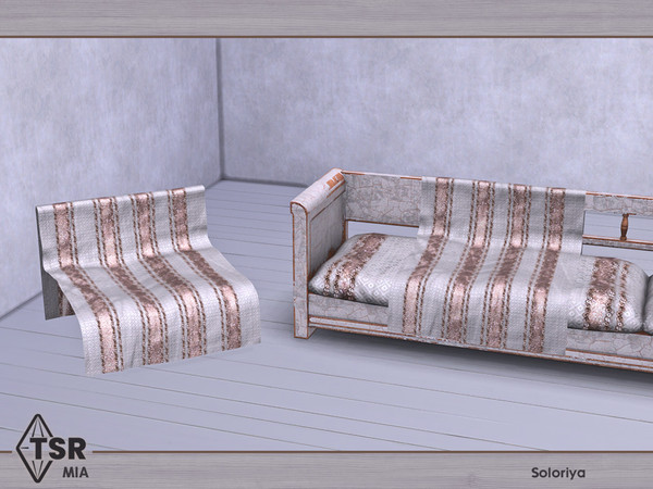 Sims 4 — Mia. Sofa Blanket by soloriya — Sofa blanket. Part of Mia set. 1 color variation. Category: Decorative -