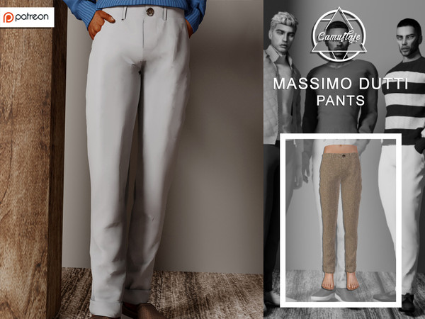 Sims 4 — [PATREON] Massimo Dutti Collection - Pants by Camuflaje — * New mesh * Compatible with the base game * HQ * All