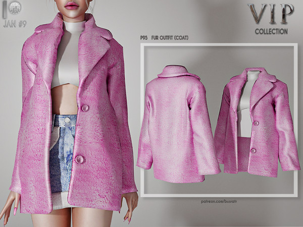 Sims 4 —  [PATREON]  (Early Access) FUR OUTFIT (COAT) P95 by busra-tr — 12 colors Adult-Elder-Teen-Young Adult For Female