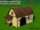 Sims 4 — WOODEN ANIMAL SHED by MandarinaHarina — Functional Wooden Animal Shed for Cottage Living. Recolors match the