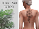 Sims 4 — Floral Snake Tattoo by aphrodite_sims — ~ 1 Design ~ Compatible with all skintones and overlays ~ Custom