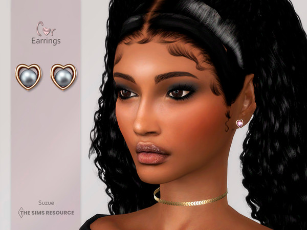 Sims 4 — Cor Earrings by Suzue — -New Mesh (Suzue) -6 Swatches -For Female and Male (Teen to Elder) -HQ Compatible