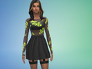 Sims 4 — See-through Dragon Shirt by KxniginSara — - 4 swatches - 1. neon yellow - 3 red 
